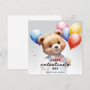 Cartes Pour Fêtes Annuelles Jour de la Saint-Valentin Ours à l'aquarelle migno