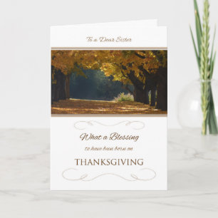 Cartes Pour Fêtes Annuelles Jour de l'Action de grâce pour Soeur