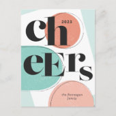 Cartes Pour Fêtes Annuelles Jour de l'an Abstrait Turquoise Melon (Devant)