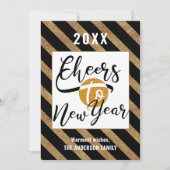 Cartes Pour Fêtes Annuelles Jour de l'an Élégant Script Or Festive (Devant)