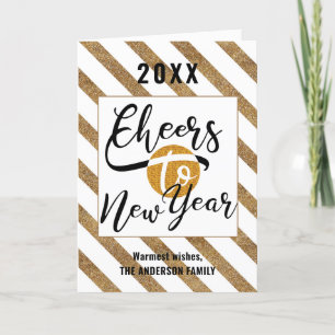 Cartes Pour Fêtes Annuelles Jour De L'An Script Moderne Festive Gold Chic