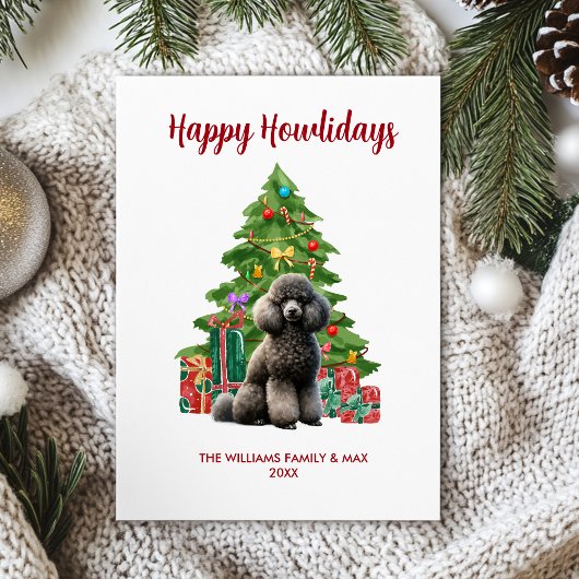 Cartes Pour Fêtes Annuelles Jour de Noël de la famille du chien de caniche