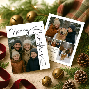 Cartes Pour Fêtes Annuelles Jour de Noël minimal moderne de cinq photos