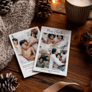 Cartes Pour Fêtes Annuelles Jour de Noël minimaliste moderne hiver 4 photos Sc