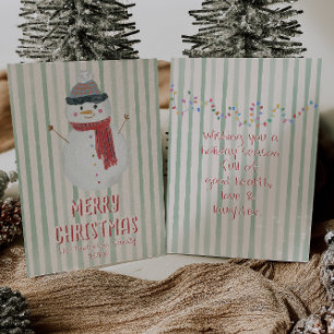 Cartes Pour Fêtes Annuelles Jour de Noël Snowman non photo