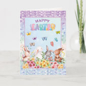 Cartes Pour Fêtes Annuelles Jour de Pâques amusant Bunny (Devant)