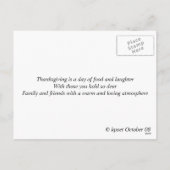 Cartes Pour Fêtes Annuelles Jour de thanksgiving (Dos)