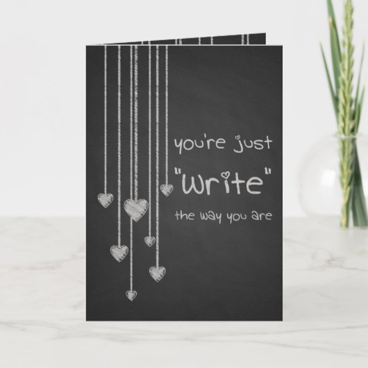 Cartes Pour Fêtes Annuelles Jour de Valentines de coeur de panneau de craie (Devant)