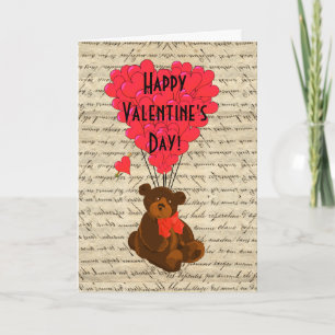 Cartes Pour Fêtes Annuelles Jour de Valentines d'ours de nounours