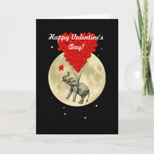 Cartes Pour Fêtes Annuelles Jour de Valentines mignon d'éléphant d'amusement