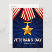 Cartes Pour Fêtes Annuelles Jour des anciens combattants (Devant / Derrière)