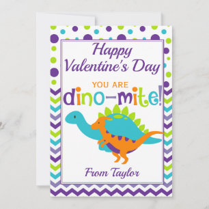 Cartes Pour Fêtes Annuelles Jour des enfants Dinosaur Dino-Mite Valentines