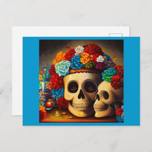 Cartes Pour Fêtes Annuelles Jour des Offrendas mortes 2 (Devant / Derrière)