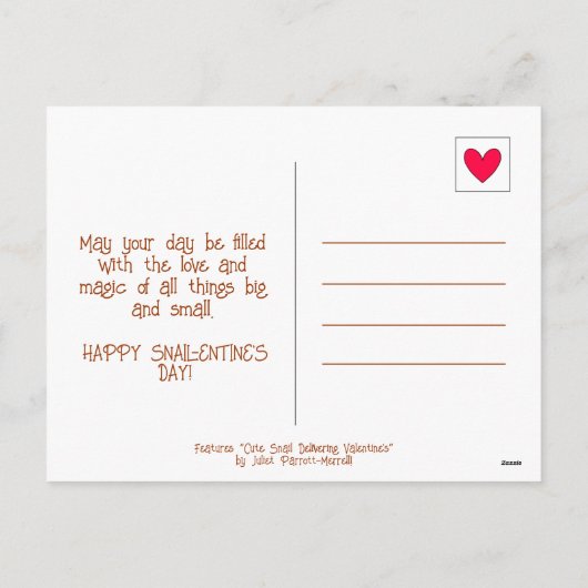 Cartes Pour Fêtes Annuelles Jour des Valentines aux escargots | (Dos)