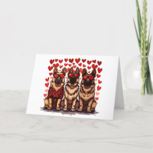 Cartes Pour Fêtes Annuelles Jour des Valentines Chiens bergers allemands