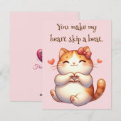 Cartes Pour Fêtes Annuelles Jour des Valentines customisé Chat Thème (Devant / Derrière)