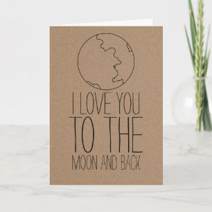 Cartes Pour Fêtes Annuelles Jour des Valentines de la lune rustique Kraft