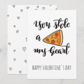 Cartes Pour Fêtes Annuelles Jour des Valentines de Pizza Mignonne (Devant / Derrière)