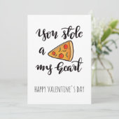 Cartes Pour Fêtes Annuelles Jour des Valentines de Pizza Mignonne (Debout devant)