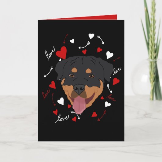 Cartes Pour Fêtes Annuelles Jour des Valentines de Rottweiler (Devant)