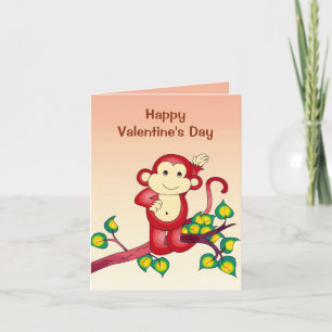 Cartes Pour Fêtes Annuelles Jour des Valentines des singes rouges