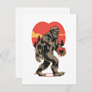 Cartes Pour Fêtes Annuelles jour des valentines du coeur de bigfoot