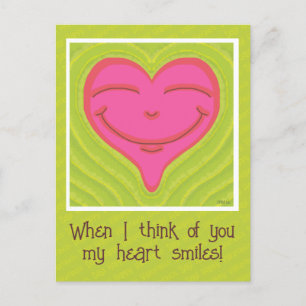 Cartes Pour Fêtes Annuelles Jour des Valentines du Coeur Rose et Souriant
