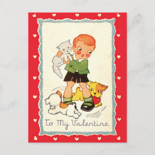 Cartes Pour Fêtes Annuelles Jour des Valentines du Victoria vintage Garçon, ch