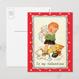 Cartes Pour Fêtes Annuelles Jour des Valentines du Victoria vintage Garçon, ch