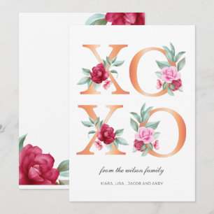 Cartes Pour Fêtes Annuelles Jour des Valentines florales XOXO