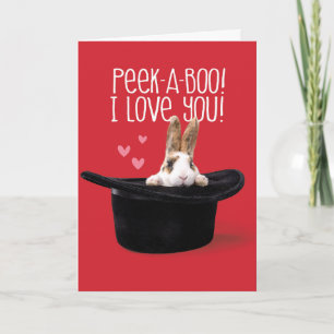 Cartes Pour Fêtes Annuelles Jour des Valentines Jour Peek-A-Boo Je T'Aime Lapi