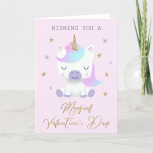 Cartes Pour Fêtes Annuelles Jour des Valentines magiques de Unicorne