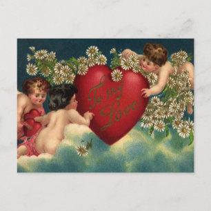 Cartes Pour Fêtes Annuelles Jour des Valentines vintages Cherubs victoriens au