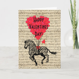 Cartes Pour Fêtes Annuelles Jour des Valentines Zèbres Romantiques