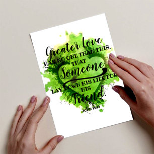 Cartes Pour Fêtes Annuelles Jour des Valentins Bible Verse : Jean 15:13