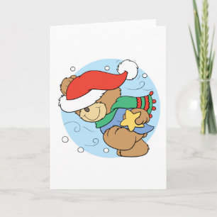 Cartes Pour Fêtes Annuelles jour d'hiver conception d'ours en peluche de noël