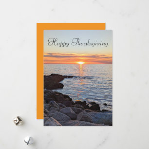 Cartes Pour Fêtes Annuelles Jour du bon thanksgiving Photo du coucher du solei