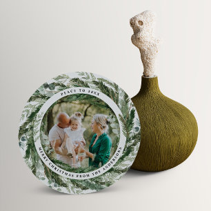 Cartes Pour Fêtes Annuelles Jour férié de la couronne de feuillage minimal mod