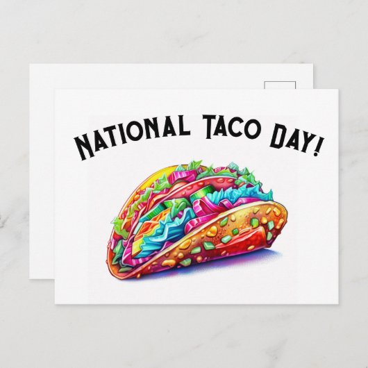 Cartes Pour Fêtes Annuelles Jour national du Taco (Devant / Derrière)