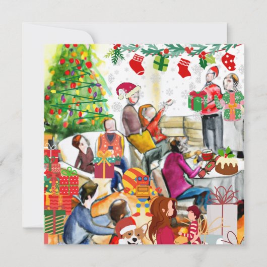 Cartes Pour Fêtes Annuelles Jour Noël (Devant)