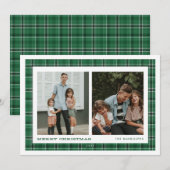 Cartes Pour Fêtes Annuelles Jour vert à double photo (Devant / Derrière)