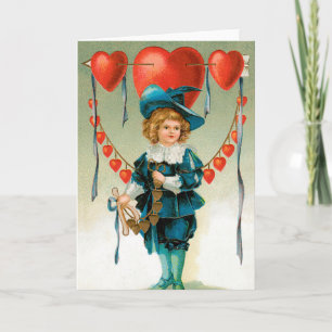 Cartes Pour Fêtes Annuelles Jour vintage des Valentines, Garçon victorien aux