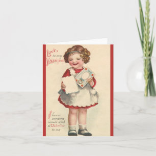 Cartes Pour Fêtes Annuelles Jour vintage des Valentines, Lettre fille avec amo