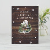 Cartes Pour Fêtes Annuelles Journal Cabine Joyeux Noël Flocon de neige en bois (Debout devant)
