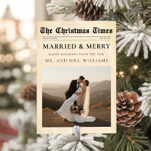 Cartes Pour Fêtes Annuelles Journal de mariage et photo de Noël joyeux