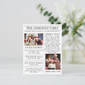 Cartes Pour Fêtes Annuelles Journal de Noël avec photo de famille unique (Debout devant)