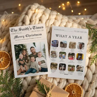 Cartes Pour Fêtes Annuelles Journal de Noël Lettre d'information de Noël Bilan