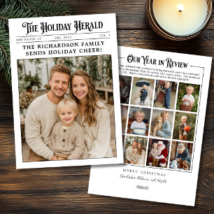 Cartes Pour Fêtes Annuelles Journal Famille année en revue Photo Noël