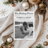 Cartes Pour Fêtes Annuelles Journal Noël Joyeux et marié photo mariée