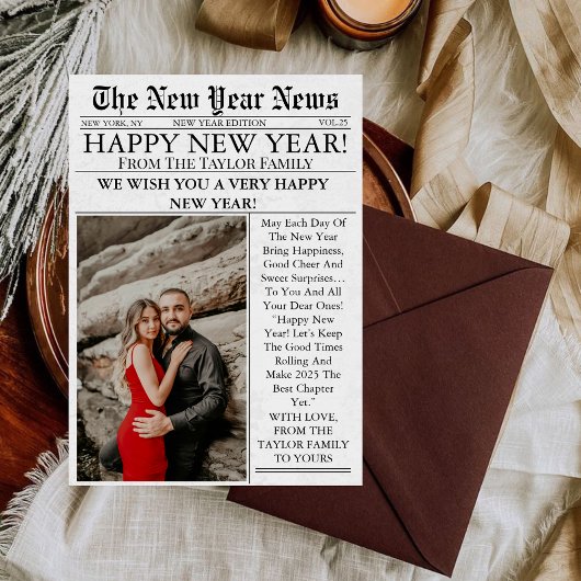 Cartes Pour Fêtes Annuelles Journal Unique Fun Photo 2025 Bonne année